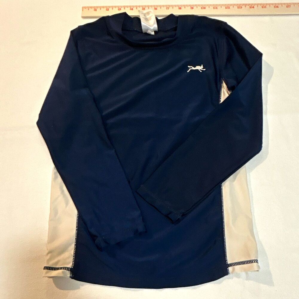 Carter's Boys Size 8 Blue/White Colorblock Long Sleeve Crew Neck Pullover Tee